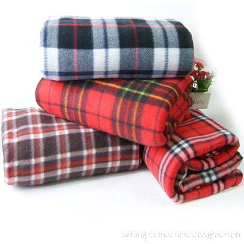 100 polyester checktryckt design polar fleece filt